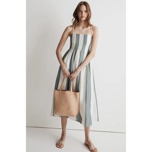 Madewell Pleated Midi Sundress Dress NWT